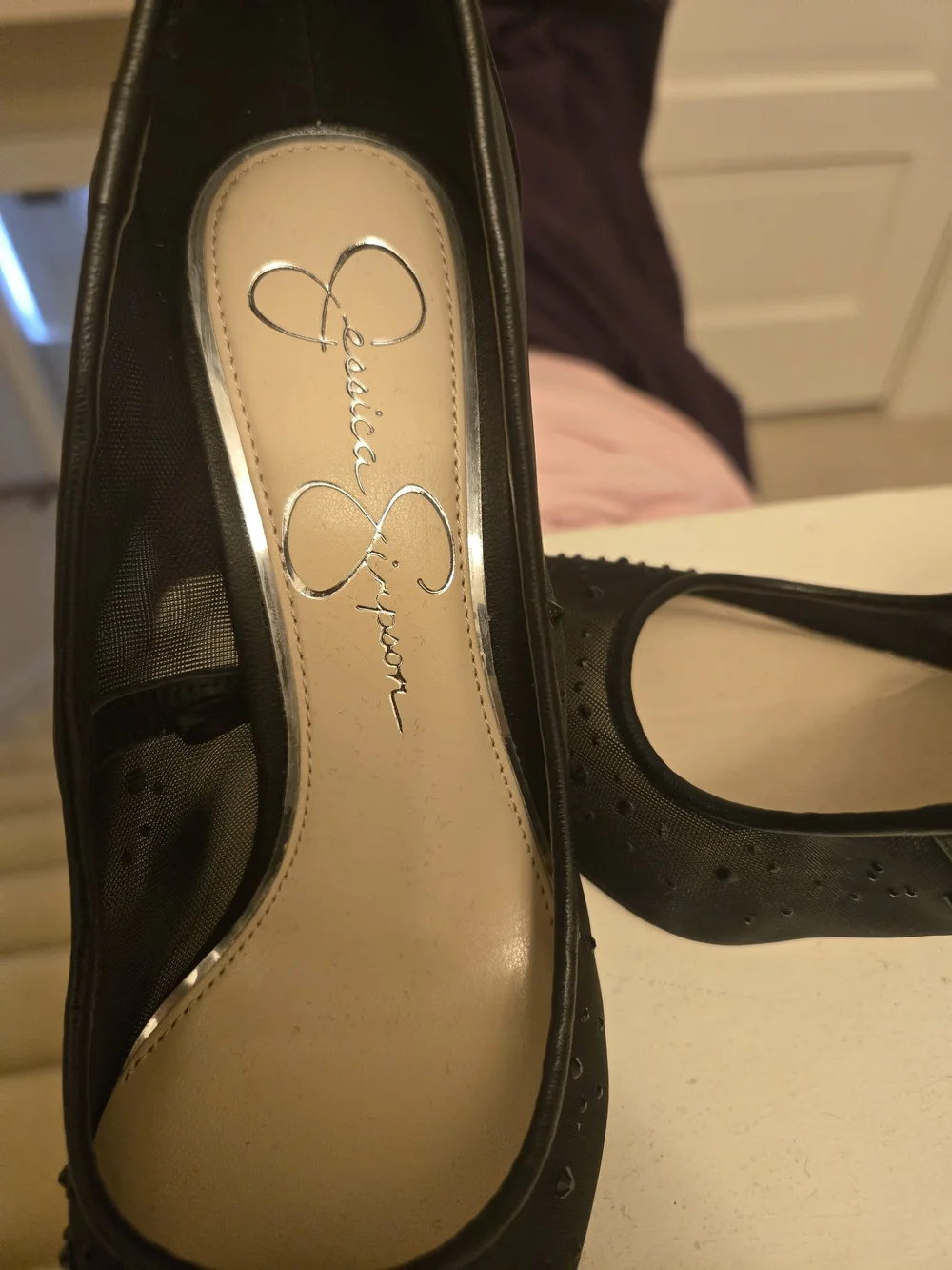 Jessica Simpson Black Embellished Pointed-Toe Pumps